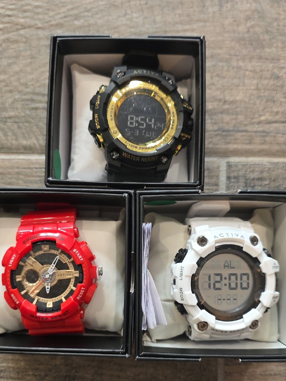 76. 77. 78. Set Of 3 Activa Men's Sport Watches